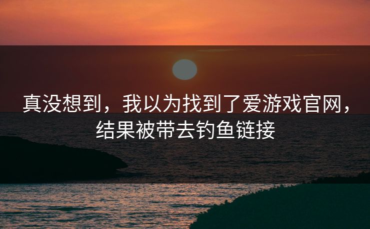 真没想到，我以为找到了爱游戏官网，结果被带去钓鱼链接