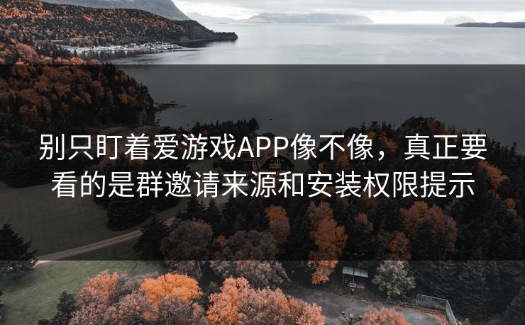 别只盯着爱游戏APP像不像，真正要看的是群邀请来源和安装权限提示